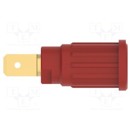 1 pcs x SCHu00dcTZINGER - SEPB 6453 AU / RT - Socket, 4mm banana, 32A, 1kV, red, gold-plated, on panel,push-in
