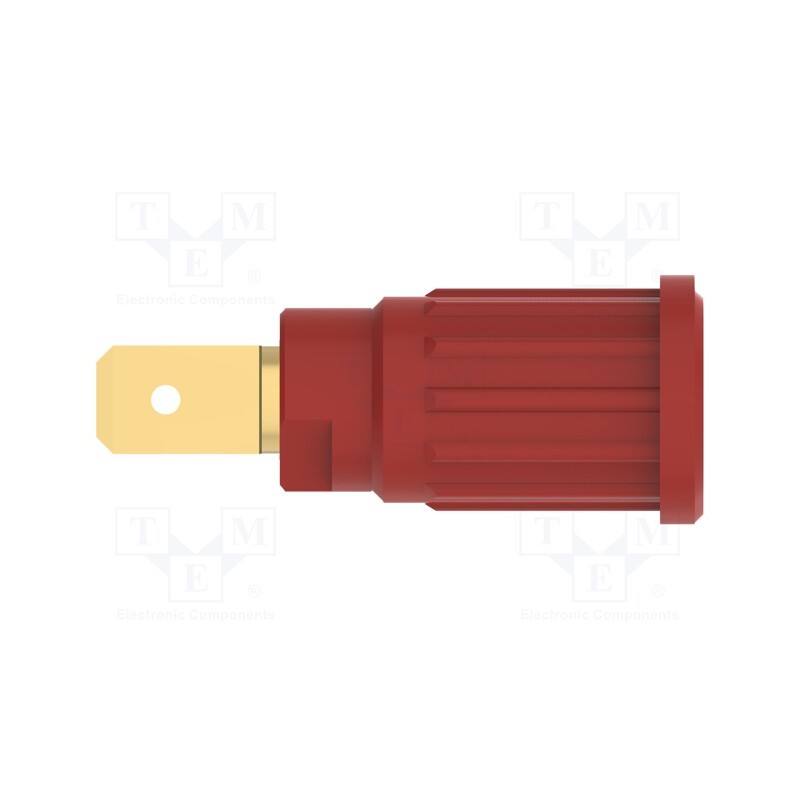 1 pcs x SCHu00dcTZINGER - SEPB 6453 AU / RT - Socket, 4mm banana, 32A, 1kV, red, gold-plated, on panel,push-in