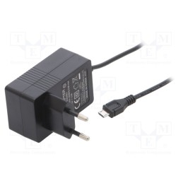 1 pcs x ESPE - PRO1505W2E-MICROUSB - Power supply: switched-mode, plug, 5VDC, 3A, 15W, Plug: EU, 82%