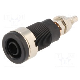 1 pcs x SCHu00dcTZINGER - SEB 6446 NI / SW - Socket, 4mm banana, 32A, 1kV, black, nickel plated, on panel, 40mm