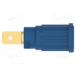 1 pcs x SCHu00dcTZINGER - SEPB 6453 AU / BL - Socket, 4mm banana, 32A, 1kV, blue, gold-plated, on panel,push-in