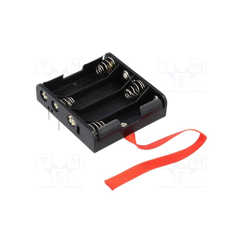1 pcs x KEYSTONE - 2477RB - Holder, AA,R6, Batt.no: 4, PCB, Features: ejection strip