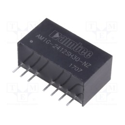 1 pcs x AIMTEC - AM1G-2412SH30-NZ - Converter: DC/DC, 1W, Uin: 18÷36V, Uout: 12VDC, Iout: 83mA, SIP8, THT