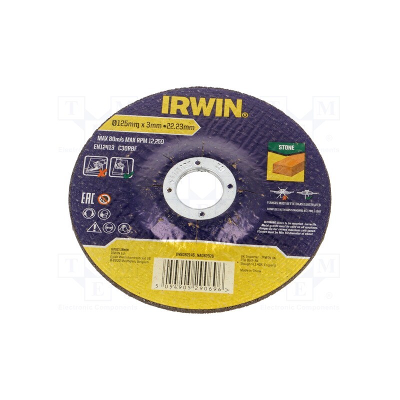 1 pcs x IRWIN - IW8082146 - Cutting wheel, Ø: 125mm, Øhole: 22.23mm