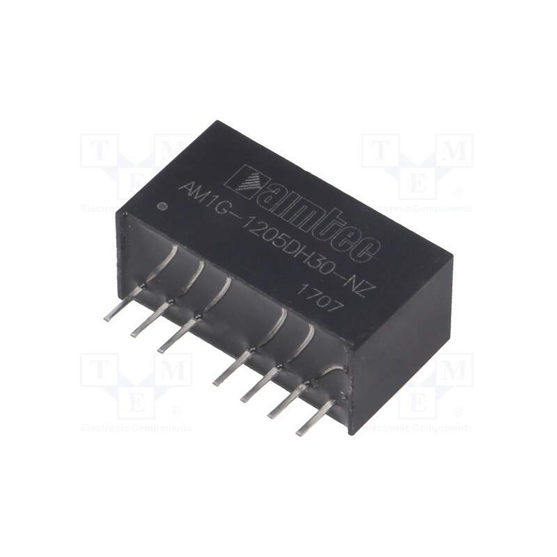1 pcs x AIMTEC - AM1G-1205DH30-NZ - Converter: DC/DC, 1W, Uin: 9÷18V, Uout: 5VDC, Uout2: -5VDC, SIP8, THT