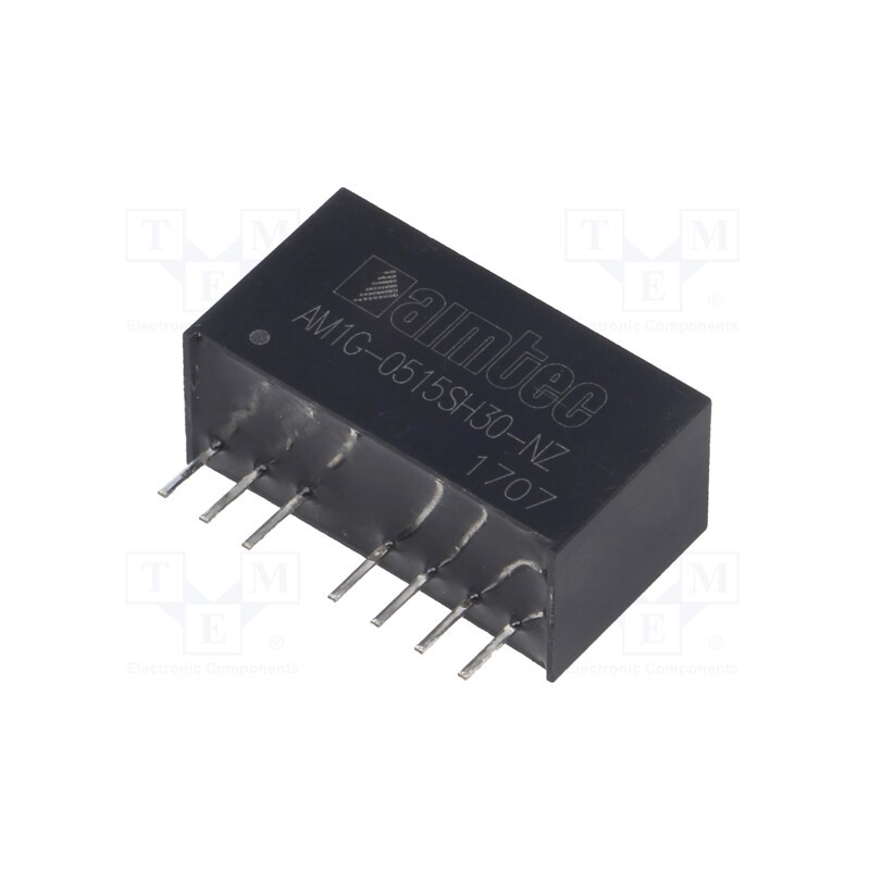 1 pcs x AIMTEC - AM1G-0515SH30-NZ - Converter: DC/DC, 1W, Uin: 4.5÷9V, Uout: 15VDC, Iout: 67mA, SIP8, THT