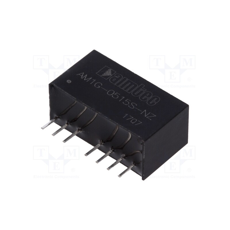 1 pcs x AIMTEC - AM1G-0515S-NZ - Converter: DC/DC, 1W, Uin: 4.5÷9V, Uout: 15VDC, Iout: 67mA, SIP8, THT