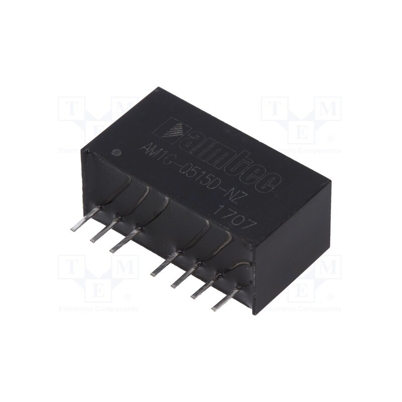 1 pcs x AIMTEC - AM1G-0515D-NZ - Converter: DC/DC, 1W, Uin: 4.5÷9V, Uout: 15VDC, Uout2: -15VDC, SIP8