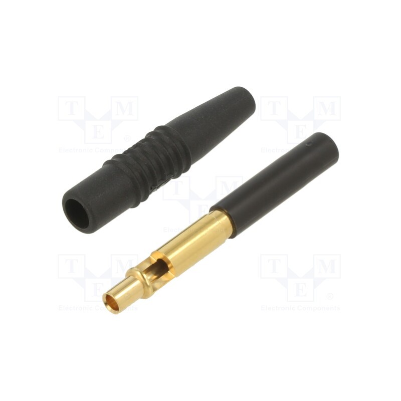 1 pcs x STu00c4UBLI - 22.2672-21 - Socket, 4mm banana, 19A, 300V, black, insulated, 1mm2, gold-plated