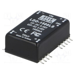 1 pcs x MEAN WELL - LDD-1500LS - Converter: DC/DC, 45W, Uin: 6÷36V, Uout: 2÷30VDC, Iin: 1450mA, THT