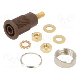 1 pcs x STu00c4UBLI - 66.3020-27 - Socket, 4mm banana, 32A, brown, gold-plated, Overall len: 33mm