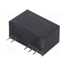 1 pcs x MEAN WELL - MDD02N-05 - Converter: DC/DC, 2W, Uin: 21.6÷26.4V, Uout: 5VDC, Uout2: -5VDC, SIP7