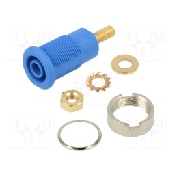 1 pcs x STu00c4UBLI - 66.3020-23 - Socket, 4mm banana, 32A, blue, gold-plated, Overall len: 33mm