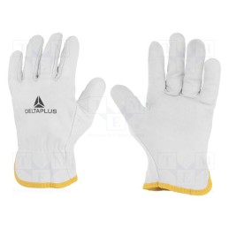 1 set x DELTA PLUS - FBN4907 - Protective gloves, Size: 7, natural leather, FBN49