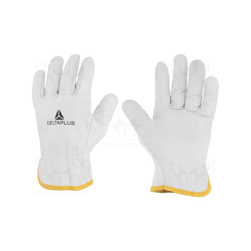 1 set x DELTA PLUS - FBN4907 - Protective gloves, Size: 7, natural leather, FBN49