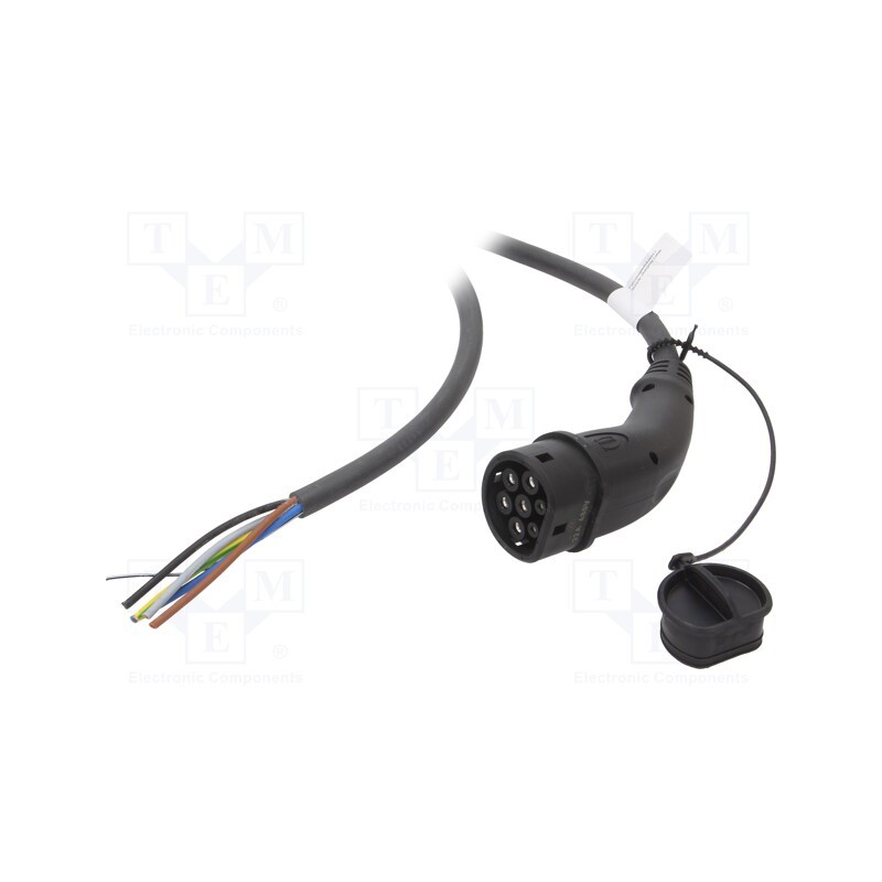 1 pcs x HARTING - 8813754444440A1 - Cable: eMobility, 1x0.5mm2,5x6mm2, 480V, 22kW, IP44, wires,Type 2