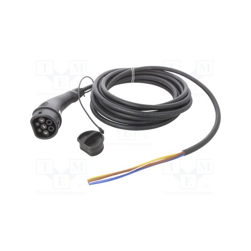 1 pcs x HARTING - 8811758008880A1 - Cable: eMobility, 1x0.5mm2,3x6mm2, 250V, 7.4kW, IP44, wires,Type 2