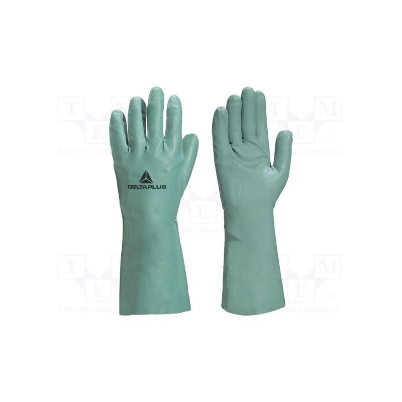 1 set x DELTA PLUS - VE802VE10 - Protective gloves, Size: 10, green, cotton,nitryl, NITREX VE802