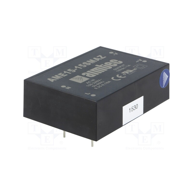 1 pcs x AIMTEC - AME15-3.3SMAZ - Converter: AC/DC, 9.9W, 90÷264VAC, Usup: 130÷370VDC, Uout: 3.3VDC
