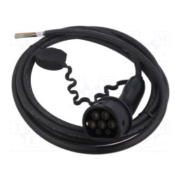 1 pcs x AMPHENOL - HVCOIMBR6PS702L7500 - Cable: eMobility, 1x0.5mm2,5x6mm2, 480V, 11kW, IP54, wires,Type 2
