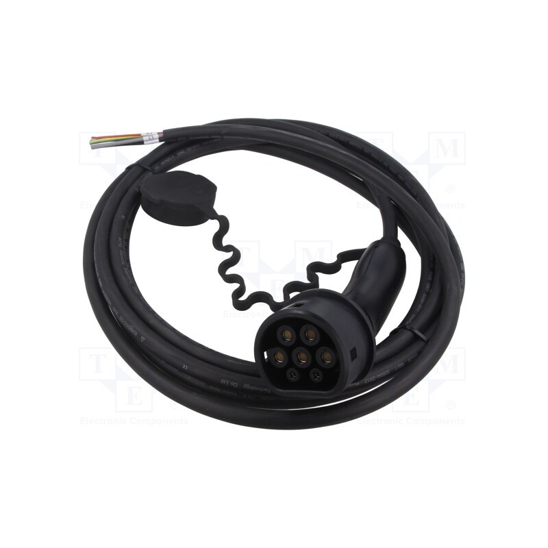1 pcs x AMPHENOL - HVCOIMBR6PS702L7500 - Cable: eMobility, 1x0.5mm2,5x6mm2, 480V, 11kW, IP54, wires,Type 2