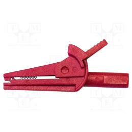 1 pcs x MUELLER ELECTRIC - BU-110-2 - Crocodile clip, 6A, Grip capac: max.15.7mm, red, Contacts: steel