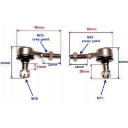 Tie rod end cone M10 10x1 25 ATV Quad