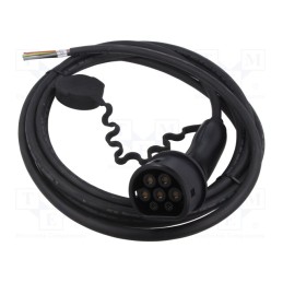 1 pcs x AMPHENOL - HVCOIMBR6PF706L5000 - Cable: eMobility, 1x0.5mm2,5x6mm2, 480V, 22kW, IP54, wires,Type 2
