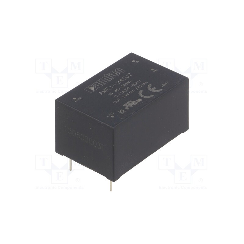 1 pcs x AIMTEC - AME1-24SJZ - Converter: AC/DC, 1W, 85÷305VAC, Usup: 120÷430VDC, Uout: 24VDC, 75%