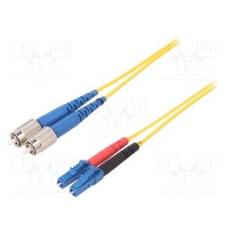 1 pcs x FIBRAIN - G-FC-LC-S-003.0-DX-D-18-Y - Fiber patch cord, FC/UPC,LC/UPC, 3m, Optical fiber: 9/125um, Gold