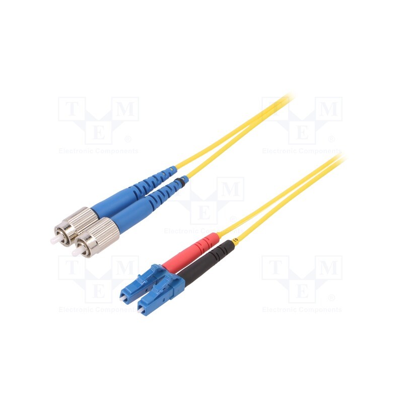 1 pcs x FIBRAIN - G-FC-LC-S-003.0-DX-D-18-Y - Fiber patch cord, FC/UPC,LC/UPC, 3m, Optical fiber: 9/125um, Gold