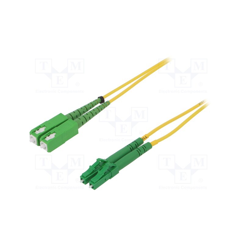 1 pcs x FIBRAIN - G-SCA-LCA-S-001.0-DX-D-18-Y - Fiber patch cord, LC/APC,SC/APC, 1m, Optical fiber: 9/125um, Gold