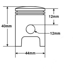 Pocket piston 44mm set mini cross atv mini pocket