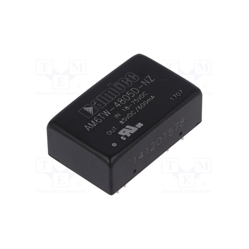 1 pcs x AIMTEC - AM6TW-4805D-NZ - Converter: DC/DC, 6W, Uin: 18÷75V, Uout: 5VDC, Uout2: -5VDC, DIP24