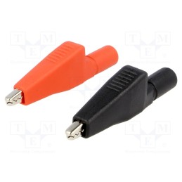 1 pcs x AXIOMET - AX-CR-01-SET - Crocodile clip, 5A, red and black, Overall len: 55mm, AX-TLS-007S