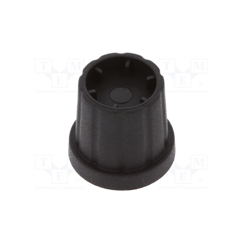 2 pcs x CLIFF - CL178886 - Knob, with flange, plastic, Øshaft: 6.35mm, Ø16.5x19.2mm, black