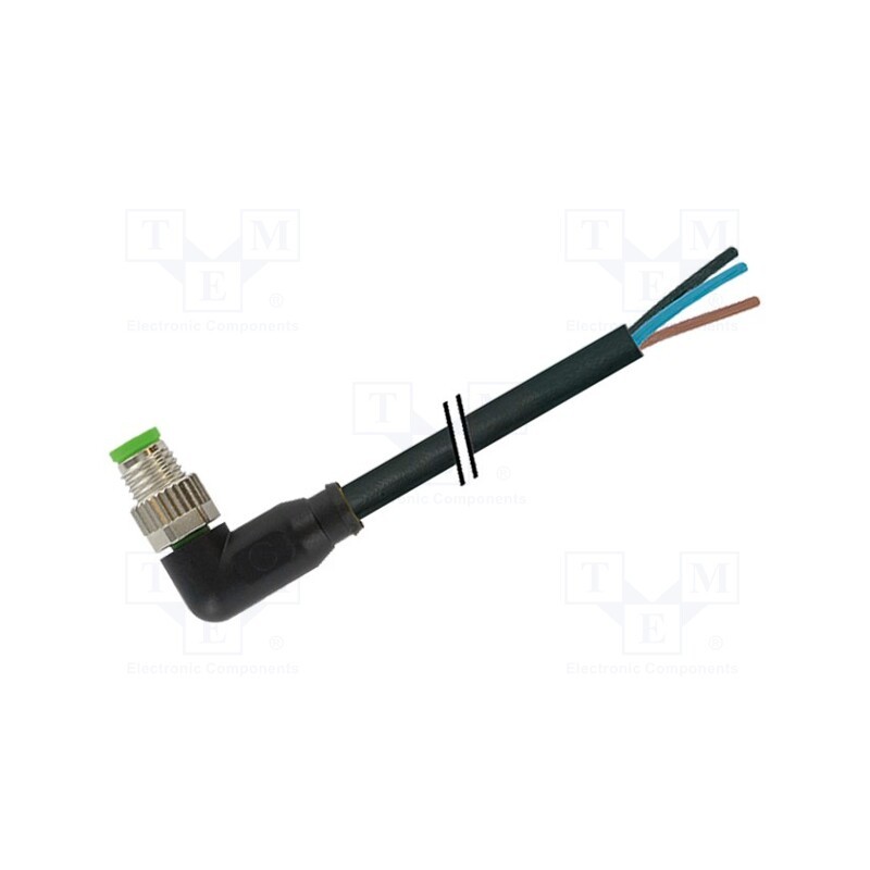 1 pcs x MURR ELEKTRONIK - 7000-08001-6300500 - Connection lead, M8, PIN: 3, straight, 5m, plug, 60VAC, 4A, -20÷85°C