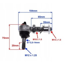Swing arm pin front top upper quad atv 150 shineray