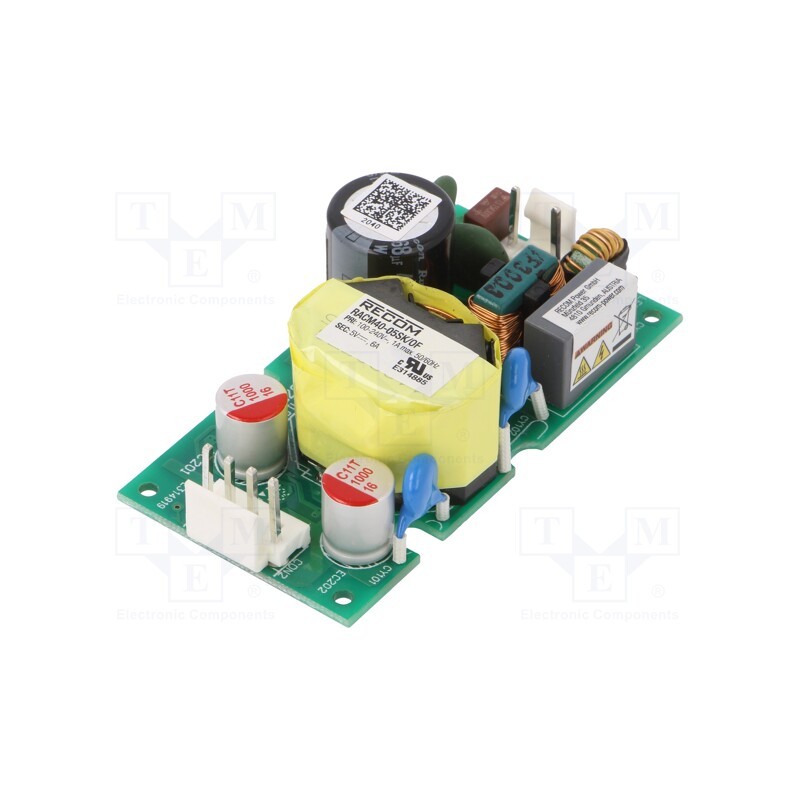 1 pcs x RECOM - RACM40-05SK/OF - Power supply: switched-mode, open, 30W, 120÷370VDC, 80÷264VAC
