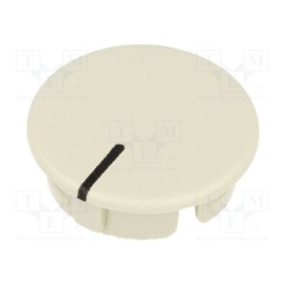 2 pcs x OKW - A4123107 - Cap, ABS, beige, push-in, Pointer: black, round, A2523,A2623