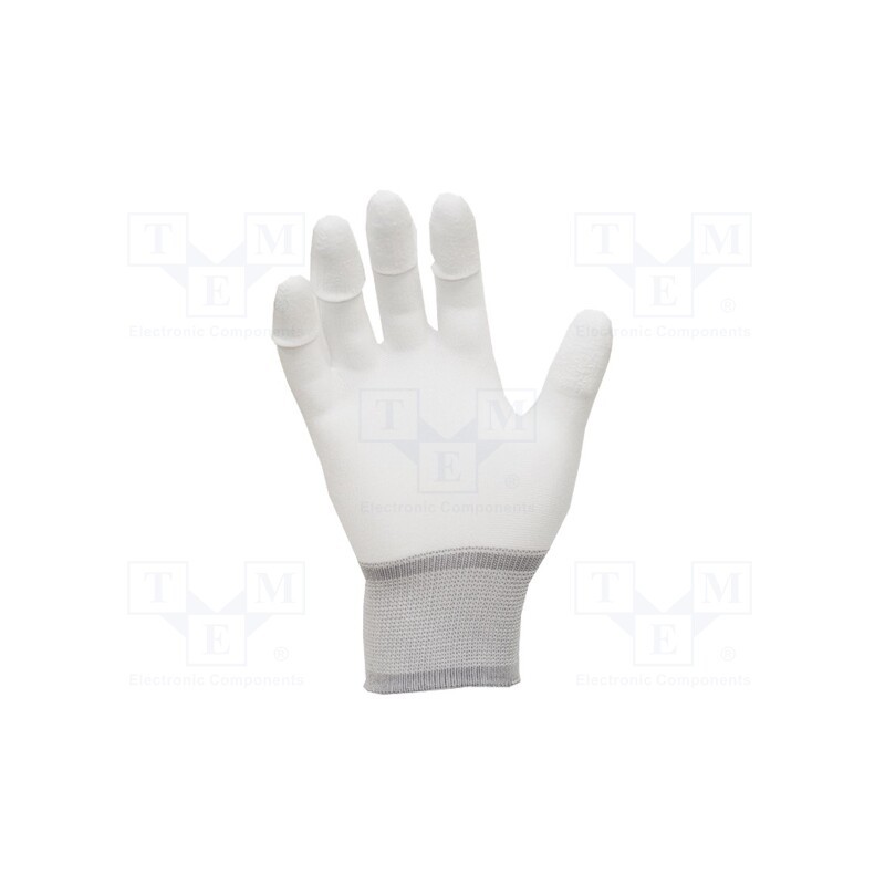 1 set x ANTISTAT - 109-0013-P - Protective gloves, ESD, L, polyamide, white, &lt,100MΩ