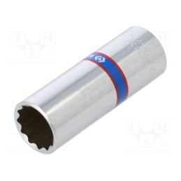 1 pcs x KING TONY - 223013M - Socket, 12-angles,socket spanner, 1/4', Socket bit length: 50mm