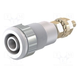 1 pcs x STu00c4UBLI - 23.3020-29 - Socket, 4mm banana, 32A, 1kV, Cutout: Ø12.2mm, white, gold-plated