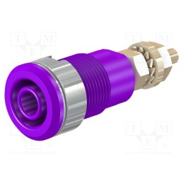 1 pcs x STu00c4UBLI - 23.3020-26 - Socket, 4mm banana, 32A, 1kV, Cutout: Ø12.2mm, violet, gold-plated