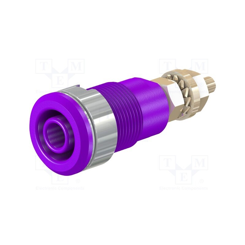 1 pcs x STu00c4UBLI - 23.3020-26 - Socket, 4mm banana, 32A, 1kV, Cutout: Ø12.2mm, violet, gold-plated