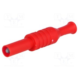 1 pcs x ELECTRO-PJP - 1065-RT - Plug, 4mm banana, 36A, 1kVAC, red, insulated, 63mm, 8mΩ, on cable