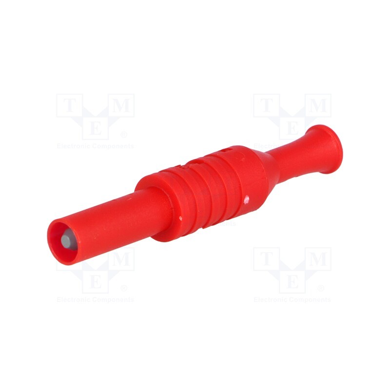 1 pcs x ELECTRO-PJP - 1065-RT - Plug, 4mm banana, 36A, 1kVAC, red, insulated, 63mm, 8mΩ, on cable
