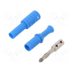 1 pcs x ELECTRO-PJP - 1065-BL - Plug, 4mm banana, 36A, 1kVAC, blue, insulated, 63mm, 8mΩ, on cable