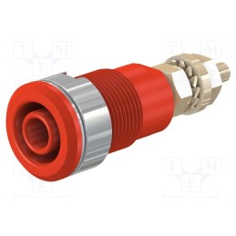 1 pcs x STu00c4UBLI - 23.3020-22 - Socket, 4mm banana, 32A, 1kV, Cutout: Ø12.2mm, red, gold-plated