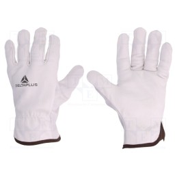 1 set x DELTA PLUS - FBN4908 - Protective gloves, Size: 8, natural leather, FBN49
